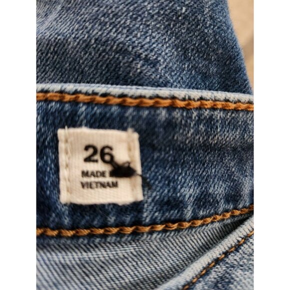 MISS ME Medium Wash Distressed Jeans w/Side Stripe Inlay  Sz 26" x 27" x 9" Rise - Picture 8 of 9